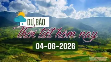 توقعات الطقس لليوم، 4 يونيو 2026: لا تزال منطقة شمال وسط فيتنام تشهد موجة حر شديدة.